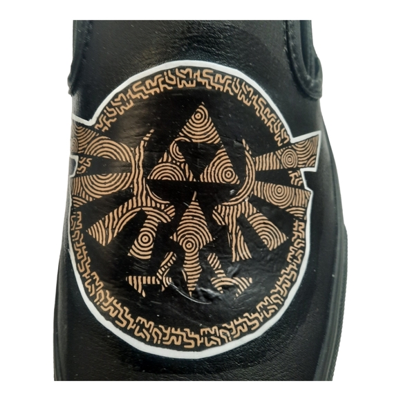 Vans Custom Glow in the dark Zelda Tears of the Kingdom black leather shoes 8.5 - Picture 10 of 16